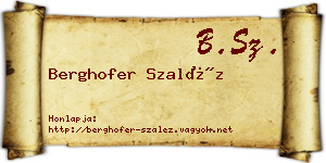 Berghofer Szaléz névjegykártya